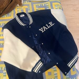 Primark Yale Jacket in Dark Blue and Cream